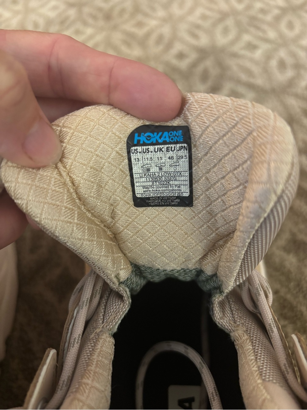 Hoka One One Kaha 2 low GTX gore-Tex oak beige hiking shoe - Picture 3 of 11